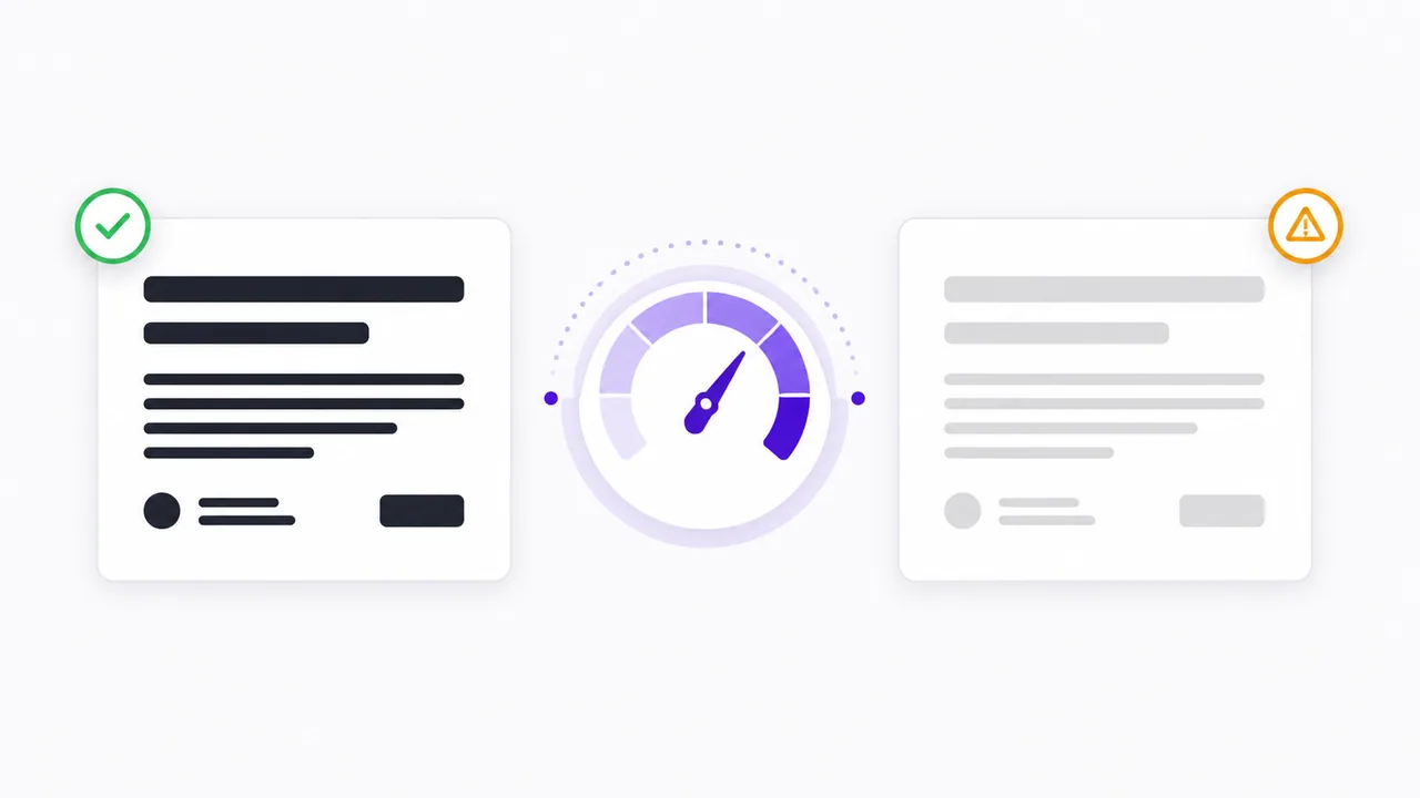 High-contrast and low-contrast content samples beside a contrast gauge