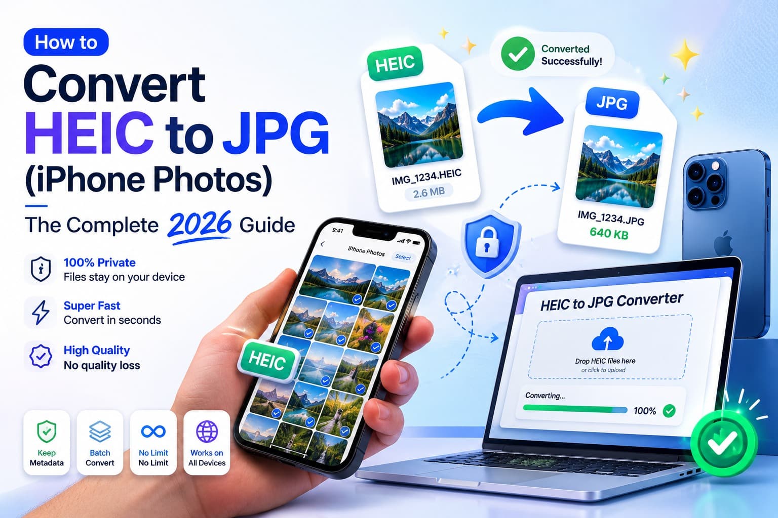 How to convert HEIC to JPG from iPhone photos - EveryFileTool guide